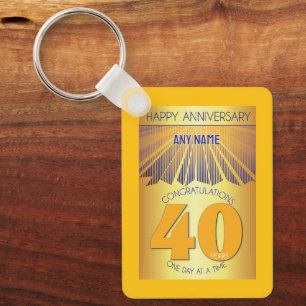40 Jahre Nüchternheitsjubiläum Golden Ray 12-Sch Schlüsselanhänger