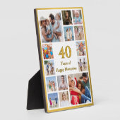 40 Jahre (oder jedes Alter) glücklicher Erinnerung Fotoplatte (Seite)