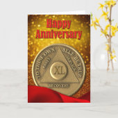 40 Jahre OM Coin Glitzer glücklich Jubiläum Karte (Gelbe Blume)