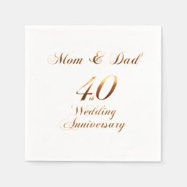 40 Jahre Parents Ruby Wedding Anniversary Serviette