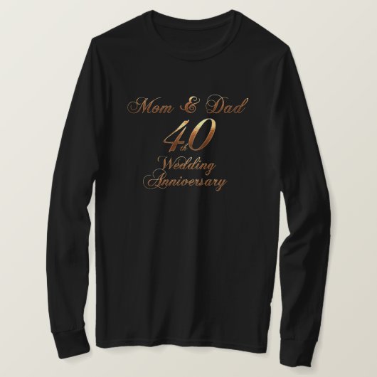 40 Jahre Parents Ruby Wedding Anniversary T-Shirt (Design vorne)