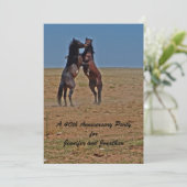 40 Jahre Party Tanzpferde Personalisiert Einladung (Stehend Vorderseite)