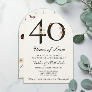 40 Jahre Party Wildblume 40 Jahre Liebe Einladung
