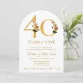 40 Jahre Party Wildblume 40 Jahre Liebe Einladung (Stehend Vorderseite)