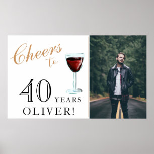 40 Jahre Roter Wein 40. Geburtstag Foto Poster
