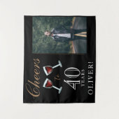 40 Jahre Roter Wein 40. Geburtstag Foto Wandteppich (Vorderseite)