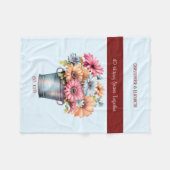 40 Jahre ruby Jubiläum Blume blau Fleecedecke (Vorderseite (Horizontal))