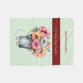 40 Jahre ruby Jubiläum Blume grün Fleecedecke (Vorderseite (Horizontal))