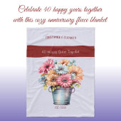 40 Jahre ruby Jubiläum Blume lila Fleecedecke