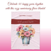 40 Jahre ruby Jubiläum Blume pink Fleecedecke