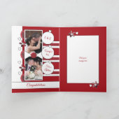 40 Jahre Ruby Jubiläum Rot-Weiß-Foto Karte (Innenseite)