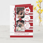 40 Jahre Ruby Jubiläum Rot-Weiß-Foto Karte (Gelbe Blume)