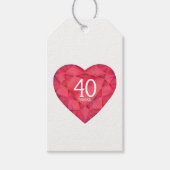 40 Jahre ruby Juwel Herz Aquarellkunst Geschenk Ta Geschenkanhänger (Vorderseite)