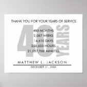 40 Jahre Ruhestand oder Geschenk zur Mitarbeiterbe Poster (Vorne)