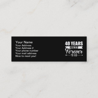 40 Jahre später gehen für immer 40. Hochzeitstag Mini Visitenkarte