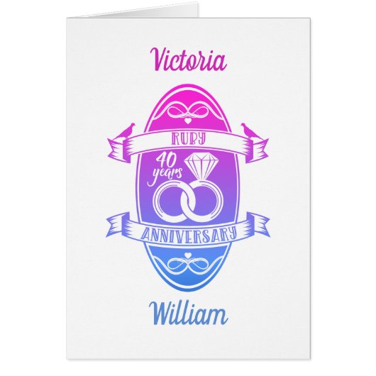 40 Jahre traditionelles ruby 40. Hochzeitstag (Vorne)