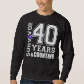 40 Jahre Überleben Ich trage Lila Ribbon Lupus Awa Sweatshirt (Vorderseite)