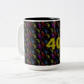 40 Jahre und Confetti Zwei-Tonen-Tasse Zweifarbige Tasse (Vorderseite Links)