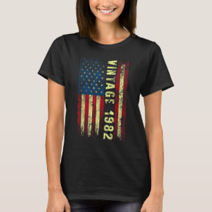 40 Jahre Vintag 1982 Amerikanische Flagge 40. Gebu T-Shirt