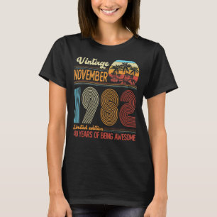 40 Jahre Vintag im November 1982 40. Tag T-Shirt