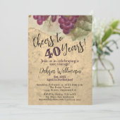 40 Jahre Vintag Rustikaler 40. Geburtstag Einladung (Stehend Vorderseite)