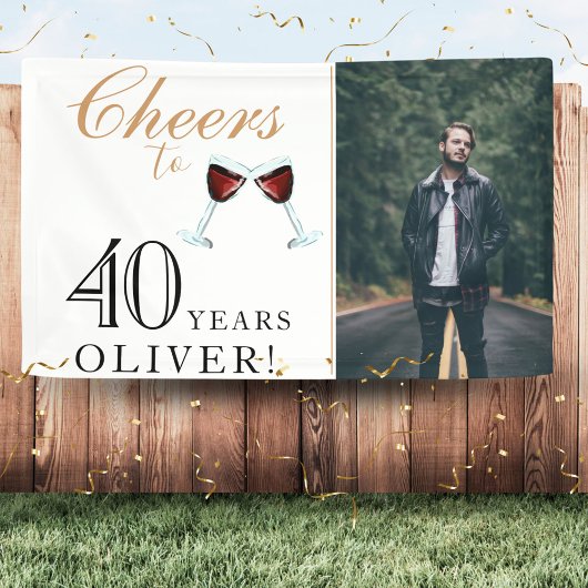40 Jahre Wein 40. Geburtstag Foto Banner