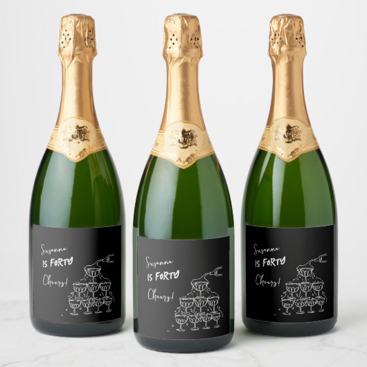 40 Jahre Weinetikett bevorzugt Dekoration Schaumweinetikett (Flaschen)