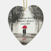 40. Jahrestag der Hochzeit Meilenstein Mr. and Mrs Keramik Ornament (Links)