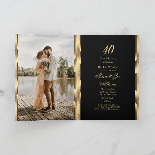 40. Jahrestag Einladung Ruby Hochzeit (Innenseite)