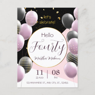 40. Jahrestag. Eleganter Geburtstag Postkarte