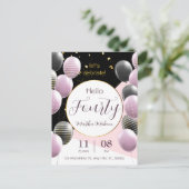 40. Jahrestag. Eleganter Geburtstag Postkarte (Stehend Vorderseite)