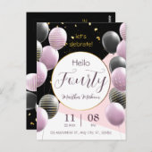 40. Jahrestag. Eleganter Geburtstag Postkarte (Vorne/Hinten)