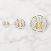 40. Jahrestag / Geburtstag Konfetti (Vorderseiten)