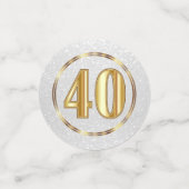 40. Jahrestag / Geburtstag Konfetti (Klein Vorderseite)