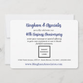 40. Jahrestag Geschäftsankündigung Blue Einladung (Rückseite)