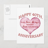 40. Jahrestag Postkarte (Vorne/Hinten)