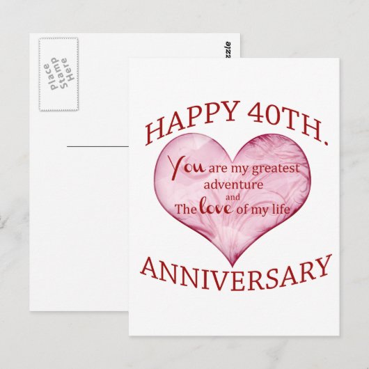 40. Jahrestag Postkarte (Vorne/Hinten)