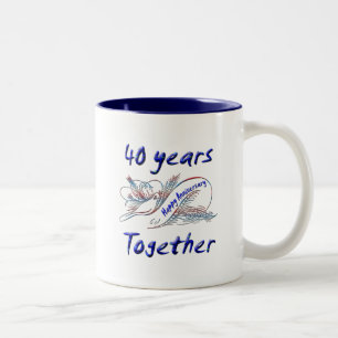 40. Jahrestag Zweifarbige Tasse