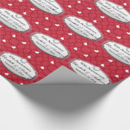 40. Jahrestags-Hochzeitstag-karminrotes Rot Z06 Geschenkpapier
