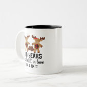 40. Jahrestags-personalisiertes Zweifarbige Tasse (Vorderseite Links)