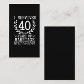 40-jährige Ehefrau Husband 40. Hochzeit Visitenkarte (Vorne/Hinten)