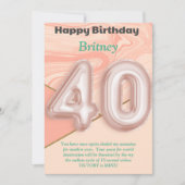 40-jährige Mädchen Happy Birthday Card (Vorderseite)