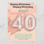 40-jährige Mädchen Happy Birthday Card (Vorne/Hinten)