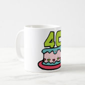 40-jähriger Geburtstagskuchen Kaffeetasse (Vorderseite Links)
