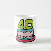 40-jähriger Geburtstagskuchen Kaffeetasse (Mittel)