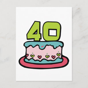 40-jähriger Geburtstagskuchen Postkarte