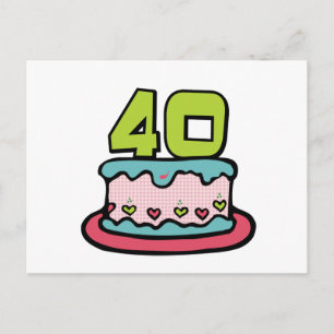 40-jähriger Geburtstagskuchen Postkarte