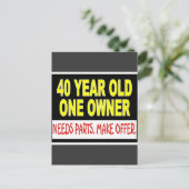 40-jähriges Angebot für Besitzer Postkarte (Stehend Vorderseite)