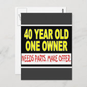 40-jähriges Angebot für Besitzer Postkarte (Vorne/Hinten)