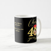 40-jähriges Doppel-Hochzeitfoto-Template Kaffeetasse (VorderseiteRechts)